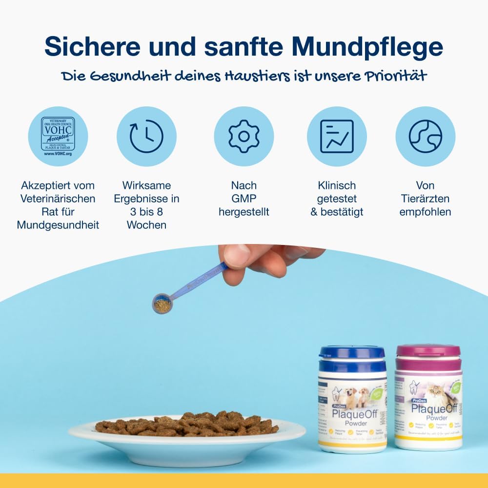 ProDen PlaqueOff Pulver für Hunde und Katzen, 180 g, gegen Mundgeruch, Plaque, Zahnstein 180g, 180g