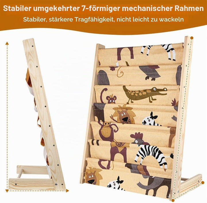 Bücherregal für Kinder, Bücherregal mit 7 Ebenen, Schulbedarf für Kinderzimmer, Kindertagesstätte, K