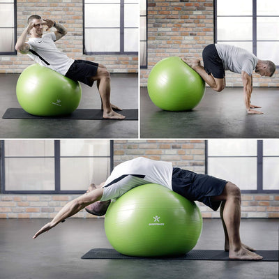 BODYMATE Gymnastikball Sitzball Trainingsball mit GRATIS E-Book inkl. Luft-Pumpe, Ball für Fitness,