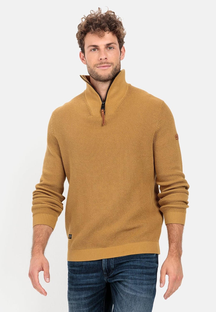 camel active Herren Stricktroyer aus Organic Cotton XL Beige, XL Beige