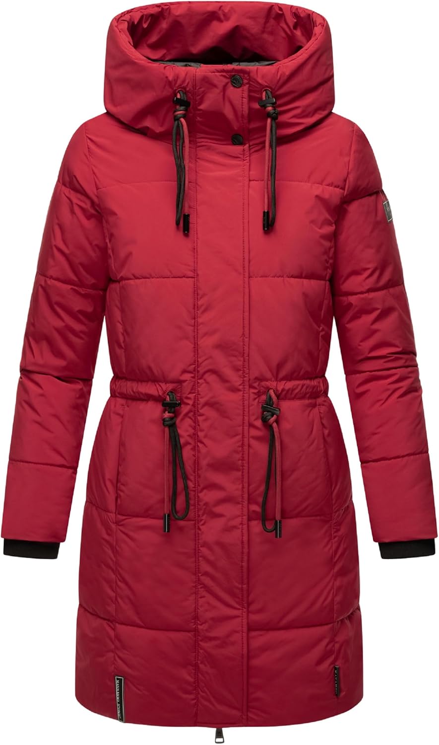 Navahoo Damen Wintermantel kurzer Steppmantel mit Kapuze Zuckertatze XIV XS-XXL S Dark Red, S Dark R