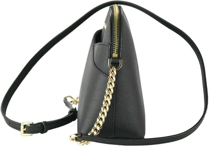 Michael Kors Jet Set Medium Crossbody Leder Handtasche Schwarz / Goldfarben, Schwarz / Goldfarben