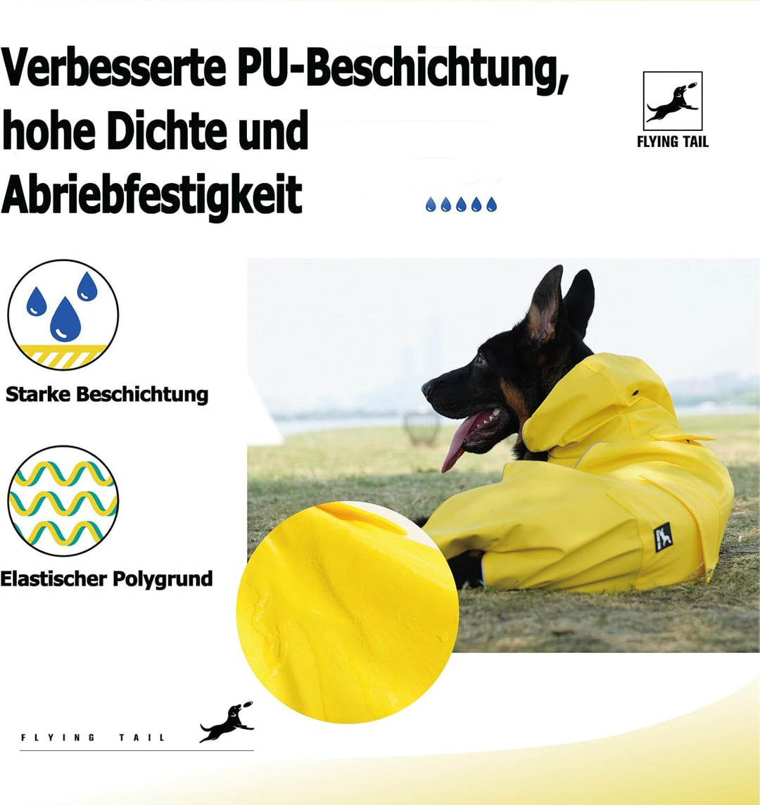 Hunde-Regenmantel, nicht steif, superweiche Haptik, reflektierend, verstellbar, leicht zu tragen, Lo