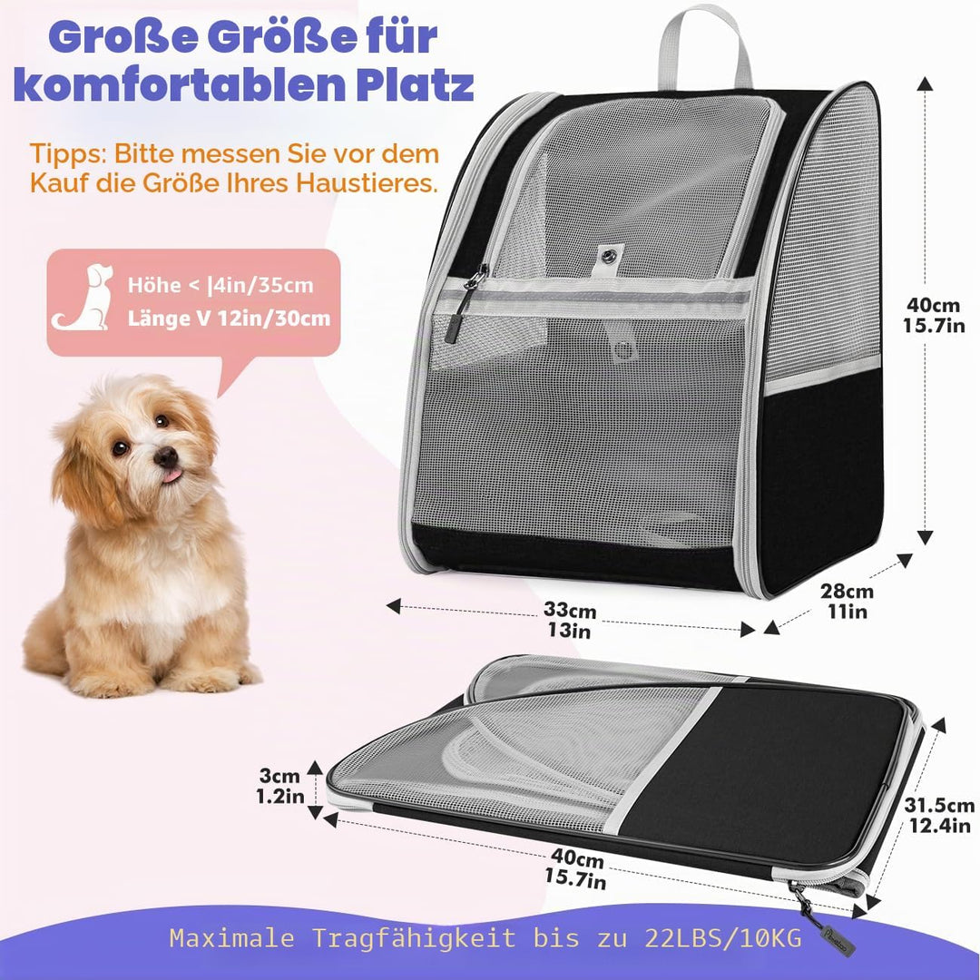 Pawaboo katzenrucksack, hunderucksack für Katzen Hunde Welpen mit Fenster, Haustier Rucksack cat Bac
