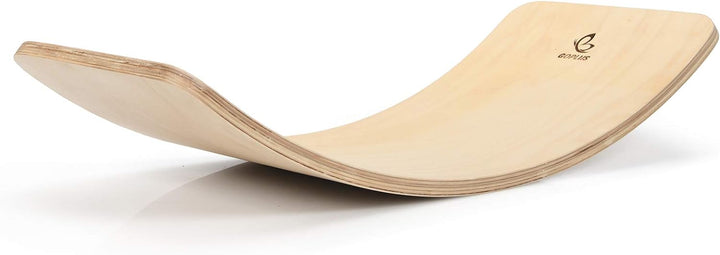 GOPLUS Balance Board Holz, Kurviges Board mit Filzunterseite, Balancierbrett für Kinder und Erwachse