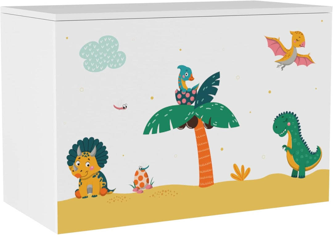 [en.casa] Spielzeugkiste Oleiros mit aufklappbarem Deckel Aufbewahrungsbox für Kinderzimmer Bücher S