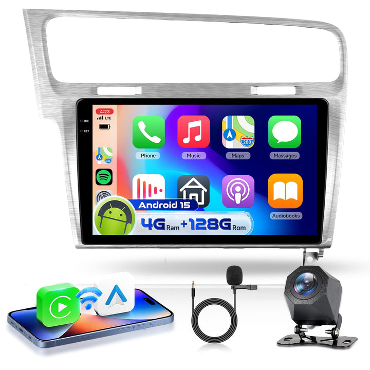 4G 128G VECHTEL 10.1" Bluetooth-Autoradio für VW Golf 7 2012-2020 Carplay Android Auto,Android 15,EQ