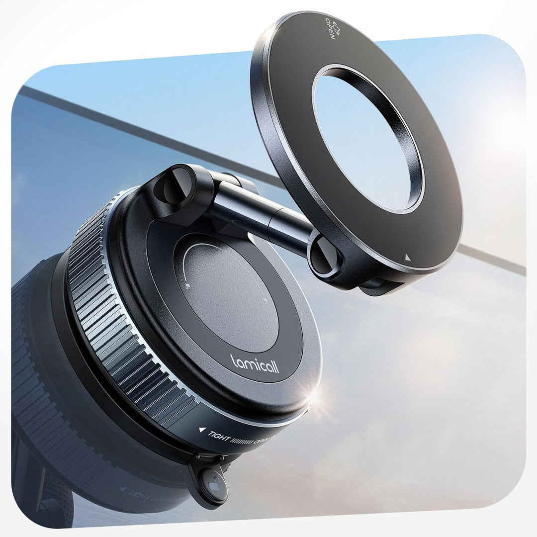 Lamicall Magnetischer Handyhalterung Auto für Magsafe Autohalterung - [TOP Vakuum Saugnapf & 24X Mag