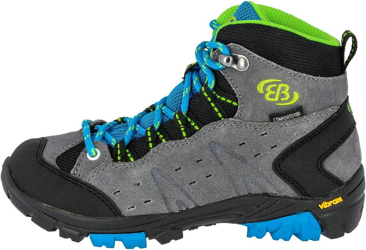 Brütting Unisex Kinder Mount Bona High Kids Trekking- & Wanderstiefel 28 EU Grau Blau Lemon, 28 EU G