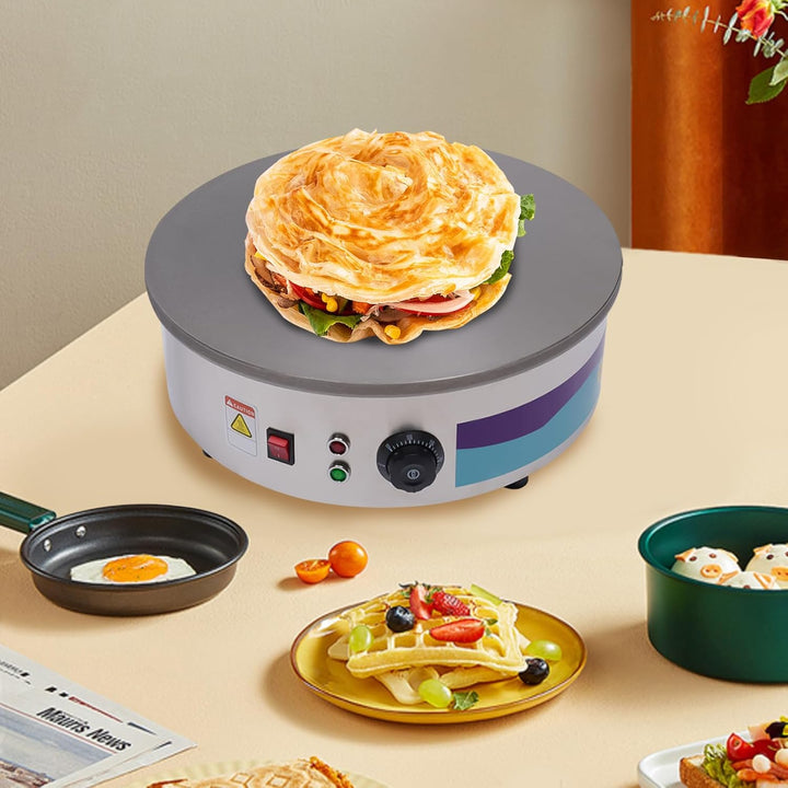 3000W Profi Crepesmaker 45cm Edelstahl Crepesplatte Crepesgerät Mit Temperatur Regelbar 50-300°C Für
