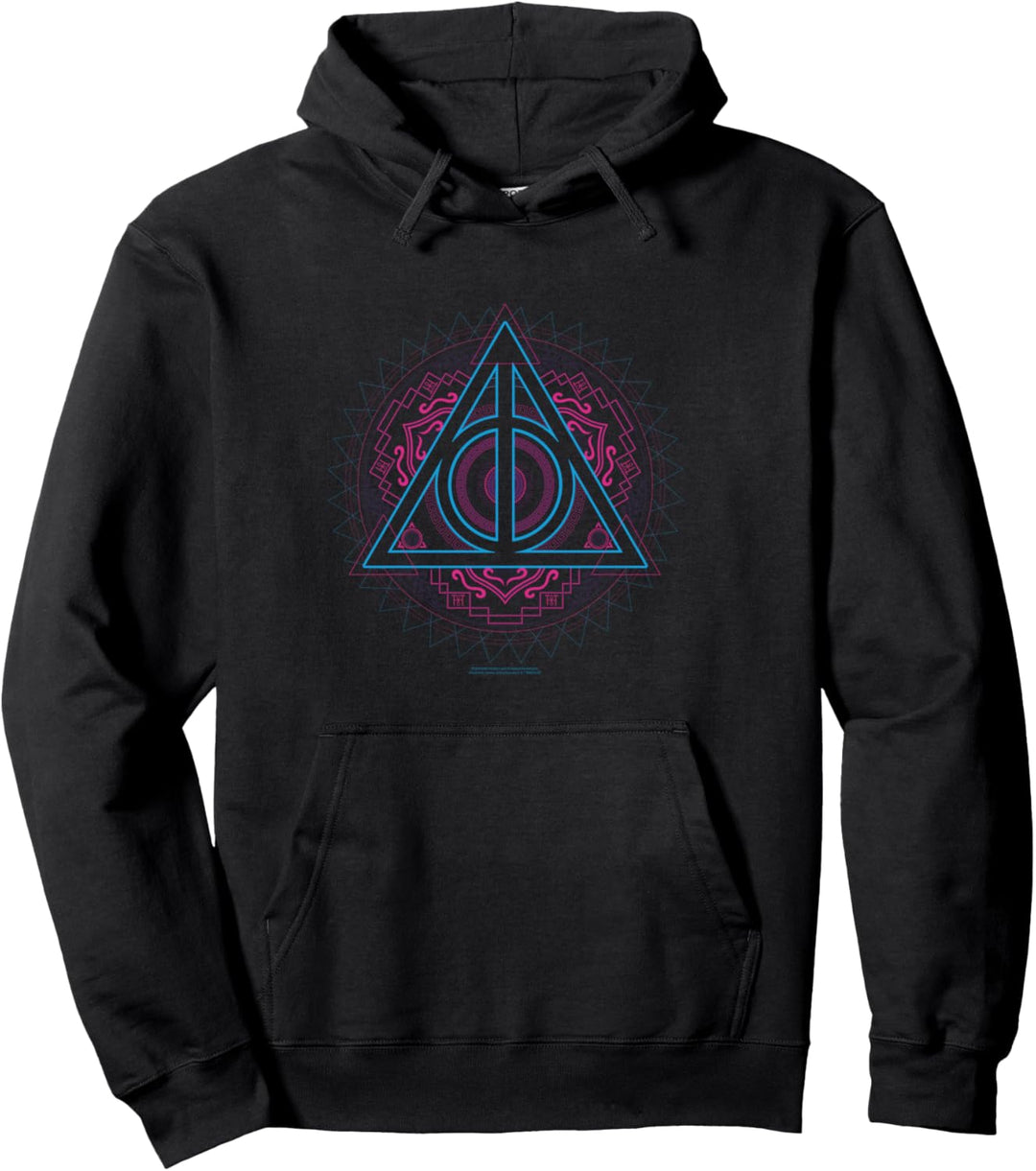 Harry Potter Neon Deathly Hallows Pullover Hoodie