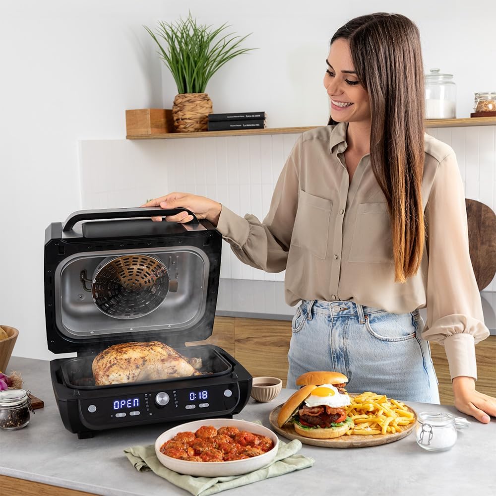 Cecotec Heissluftfritteuse ohne Öl, 8 L, Cecofry FireDome 8000 Pro. 1700 W, Doppelte Heizung, 4 Gril