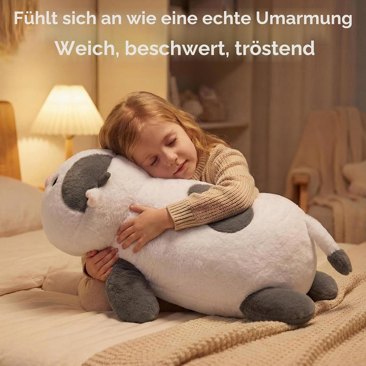 Mewaii Weighted Plüsch Grau Kuh Kuscheltier 58cm,1.8kg (4.0 lbs) Kawaii Plüschtiere für Kinder,Komfo