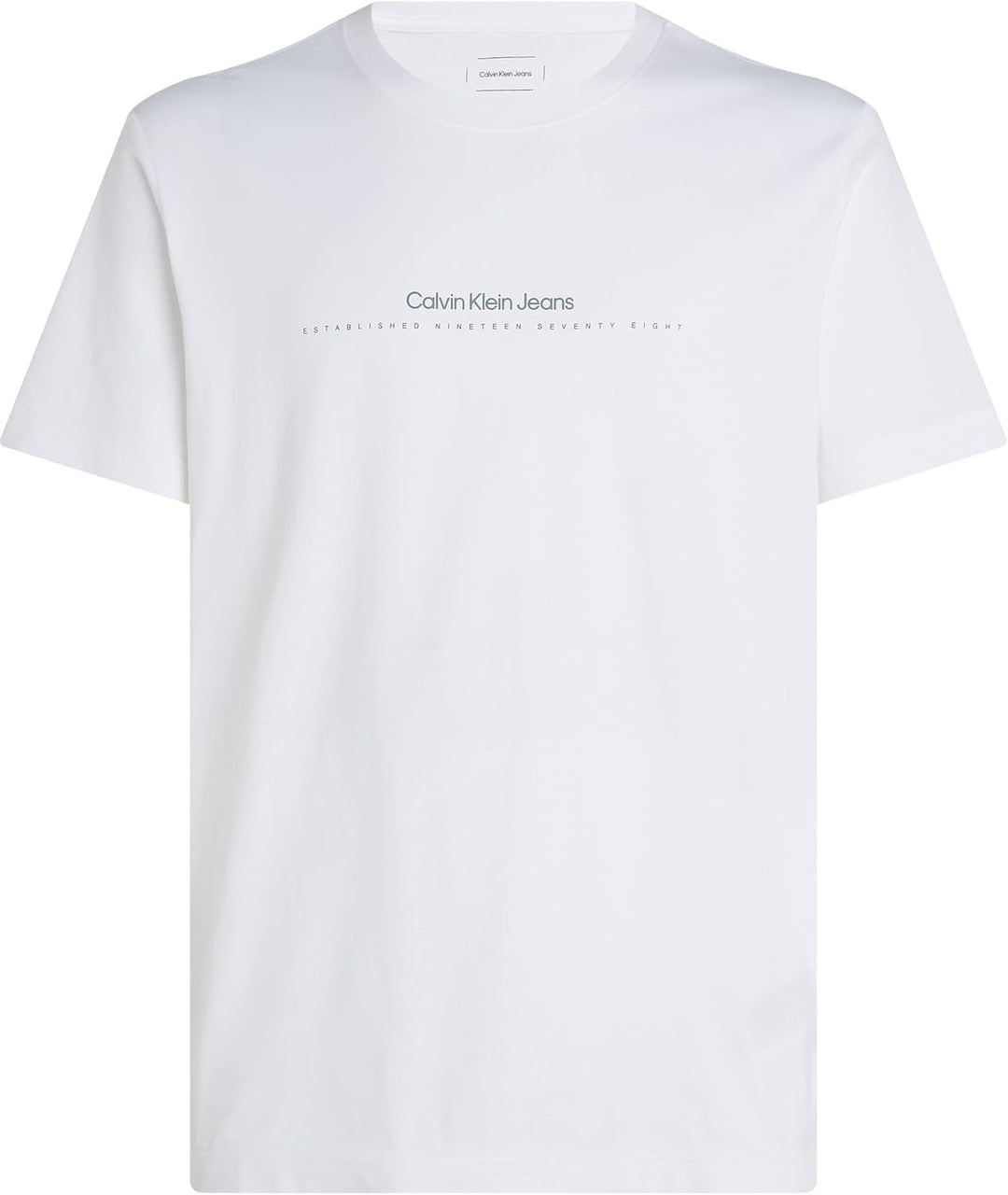 Calvin Klein Jeans Herren Badge Turn Up Sleeve Kurzarm Strickoberteile XXL Bright White, XXL Bright