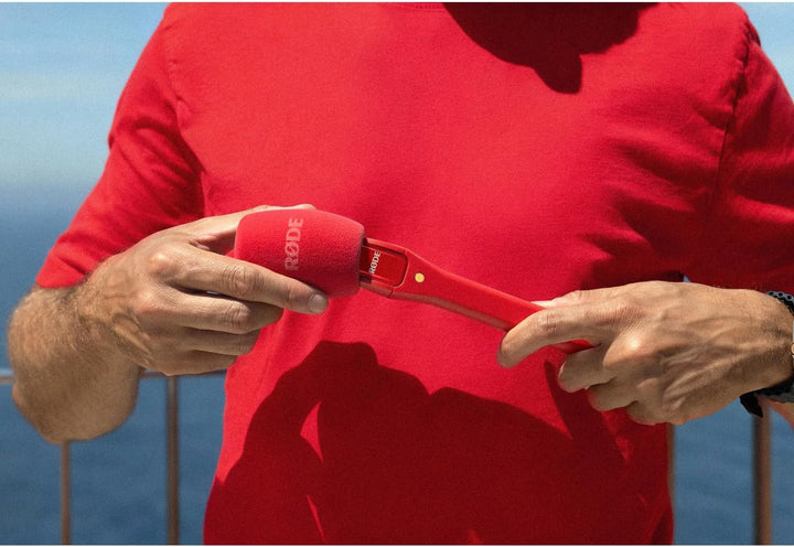 Rode Wireless Micro Drahtloses Mikrofon-System USB-C Rot mit Interview Micro Handadapter Rot und kee