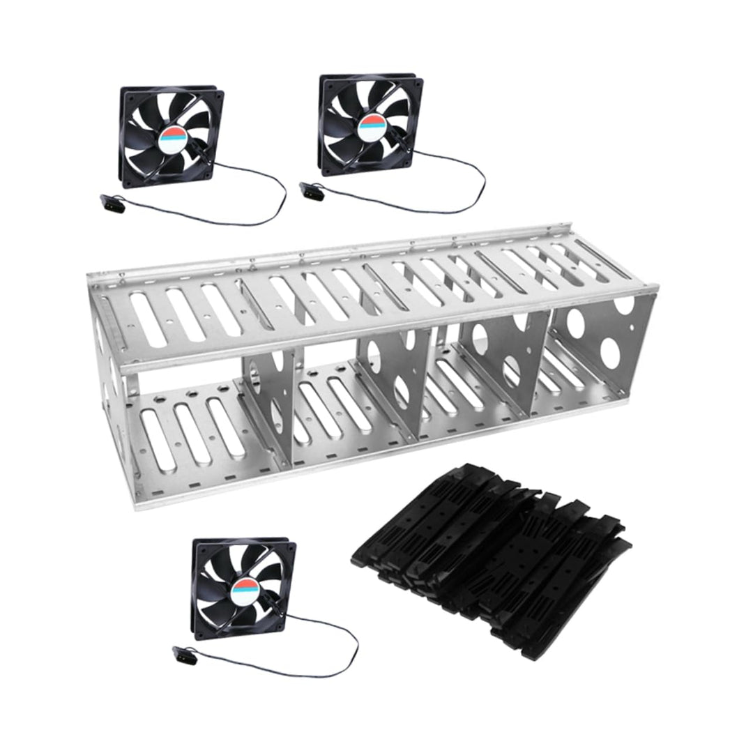 jojofuny Festplattenmontagesatz 3 5-zoll-halterung 3 12-cm-lüfter Einfache Installation Robustes Pra