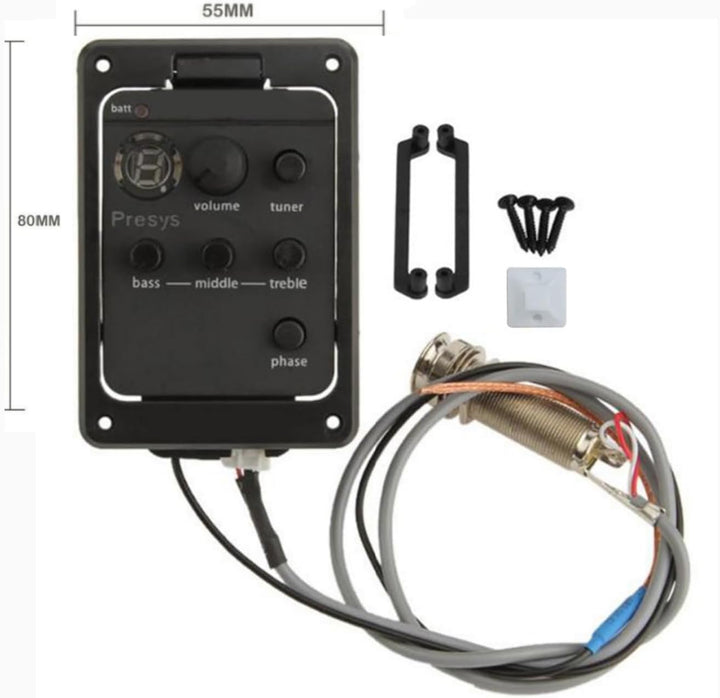 Nicoone 3-Band-Gitarrenvorverstärker Equalizer für Akustikgitarren-Equalizer Eine Bord Des Preamp-Pi