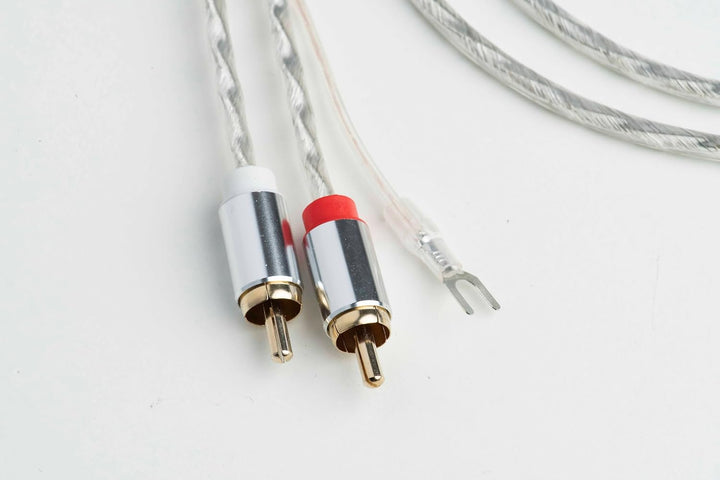 Pro-Ject Connect-it RCA-E, Hochreines Phonokabel NF Kabel mit Masseleitung für Plattenspieler - 1,23