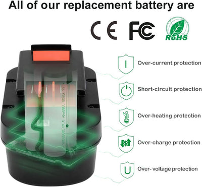 Shentec 12V 3500mAh NI-MH Ladegerät Ersatz für 12V Black und Decker Akku A12 HPB12 A12E A12-XJ A12EX