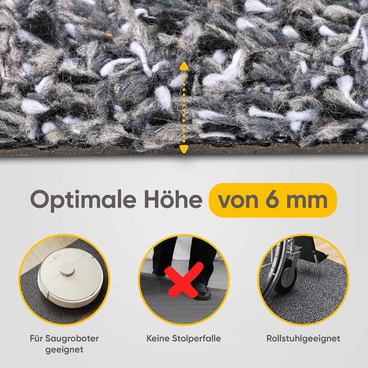 Entrando Fussmatte 100x120 cm - innen und aussen - Baumwolle - rutschfest, waschbar, robust - passt