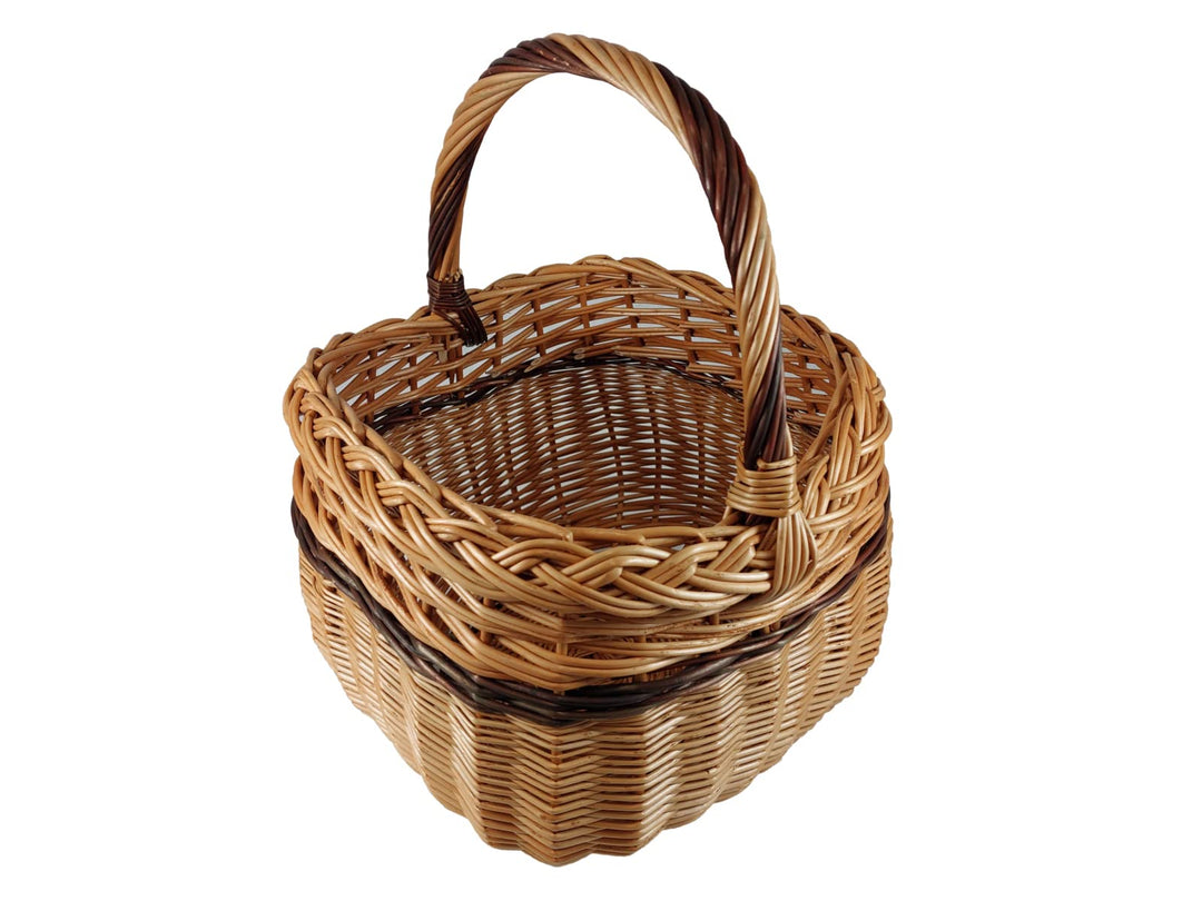 Korbwarenkorb Korb für Obst - Gemüse oder Pilze Picknickkorb - Naturgeflecht 32 x 30 / H 24/40 cm