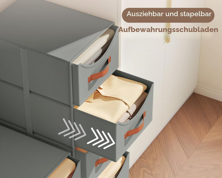 Homsorout Schubladenschrank Ordnungssystem - 4 Stück Aufbewahrungs Schubladenboxen Aufbewahrungsbox
