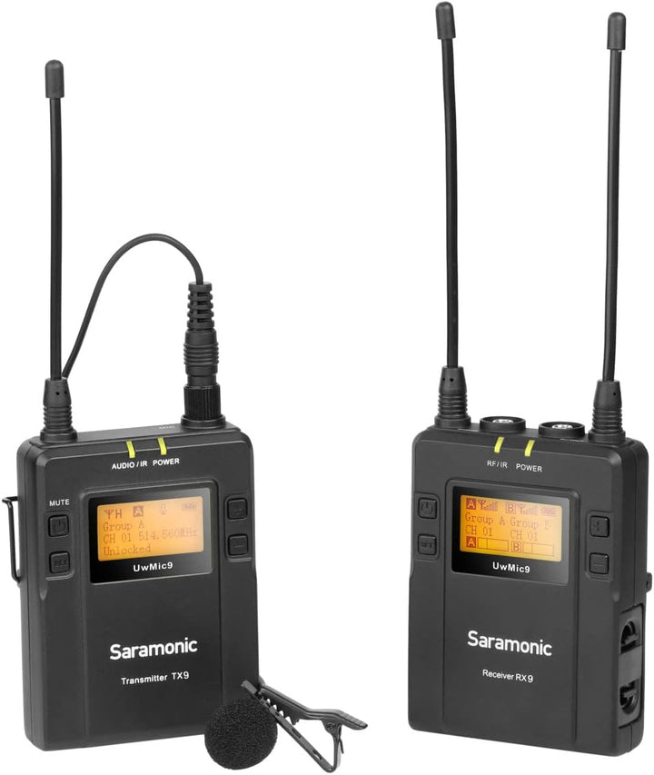 SARAMONIC UwMic9 TX9 + RX9 UWMIC9TX9RX9, 1 bodypack tx + 1 rx, Schwarz, 1 Bodypack TX + 1 RX