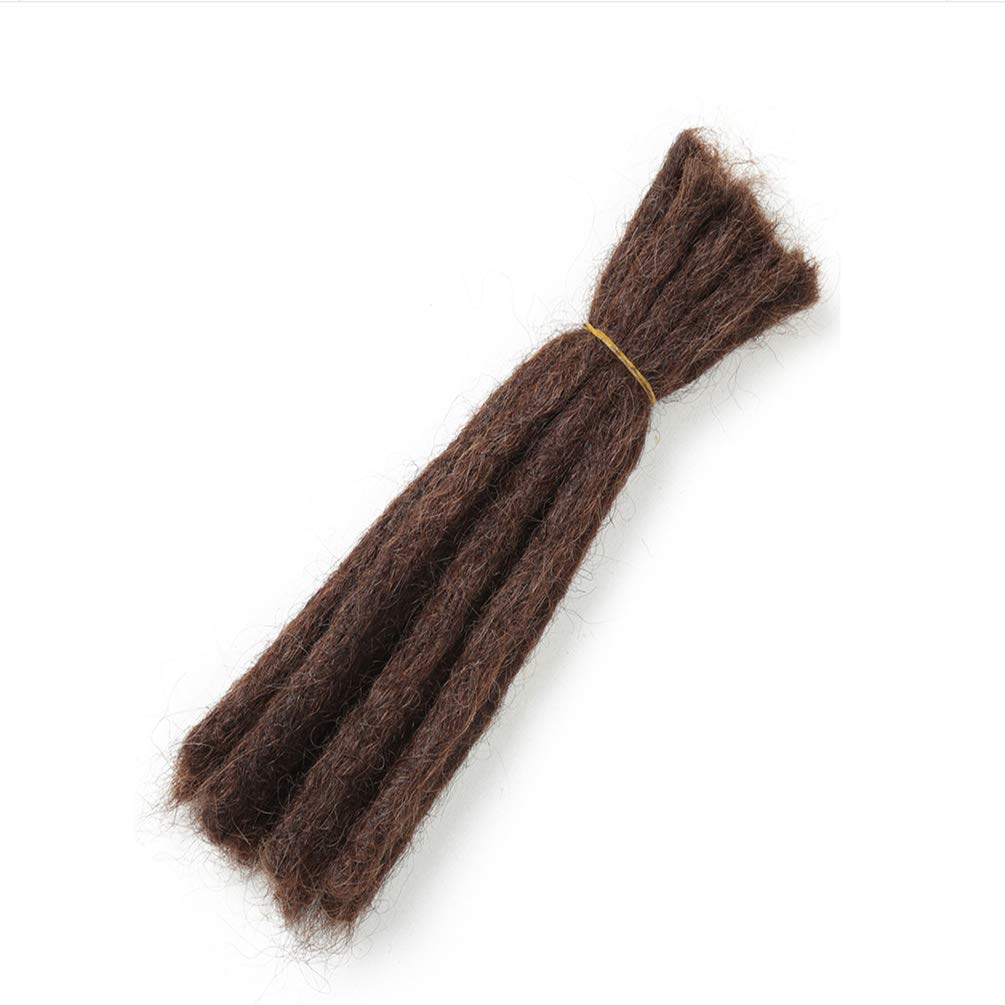 Coolbers 100% Human Hair Dreadlocks Extensions 10 Strands, 12 Inch Handmade Dread Loc Crochet Braids