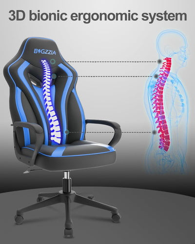 bigzzia Gaming Chair Ergonomic Gaming Stuhl Höhenverstellbarer Bürostuhl 360°Drehsessel Computer Gam