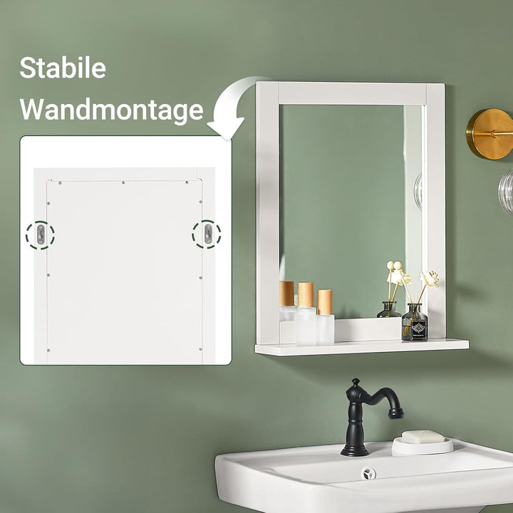 SoBuy® FRG129-W Spiegel Wandspiegel Badspiegel mit Ablage weiss BHT: