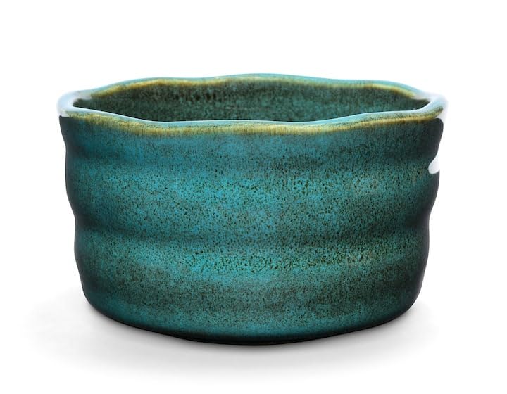 MAOCI - Matcha Tee-Schale Chawan aus Porzellan 350ml grün-türkis handgefertigt