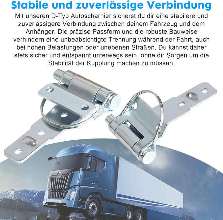 Abnehmbare Stahlscharniere, D-Typ Autoscharnier, abnehmbare Stift-Hardware passend für Anhänger, LKW