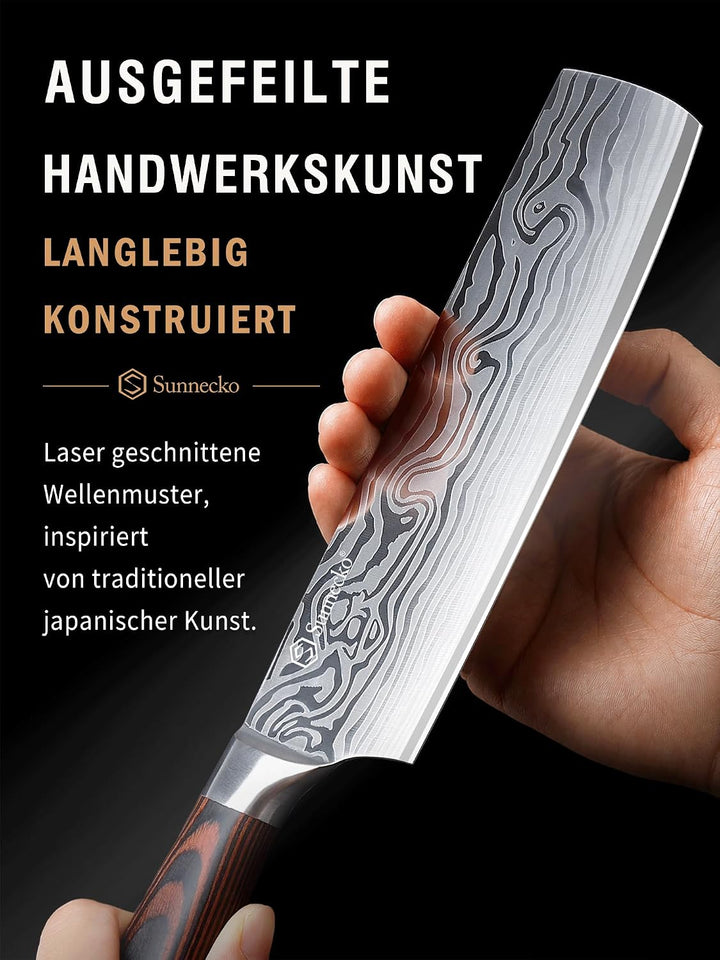 Sunnecko 18cm Küchenbeil Messer Küchenmesser - Klein Hackmesser Hackbeil Küchenmesser Kochmesser Pro