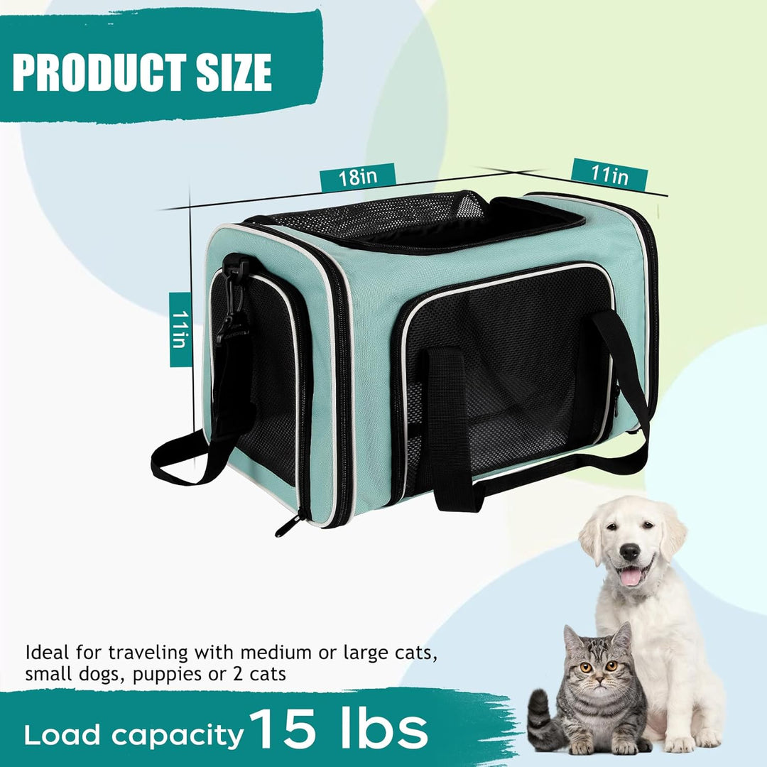 Tragetasche für Katzen und Hunde für kleine und mittelgrosse Haustiere bis zu 15 kg, Katzentasche, w