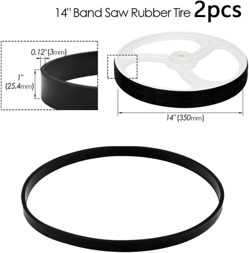 2 x Bandsägen-Gummiband, rutschfester Gummiring, Scrollrad-Gummiring mit Bandsäge, 35,6 cm for 14 In
