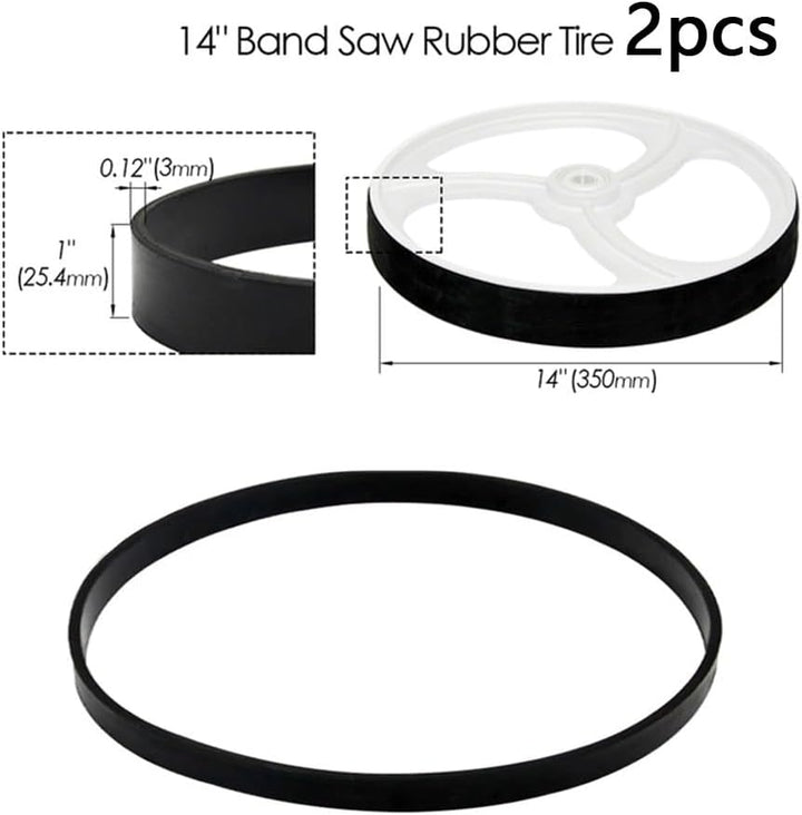 2 x Bandsägen-Gummiband, rutschfester Gummiring, Scrollrad-Gummiring mit Bandsäge, 35,6 cm for 14 In