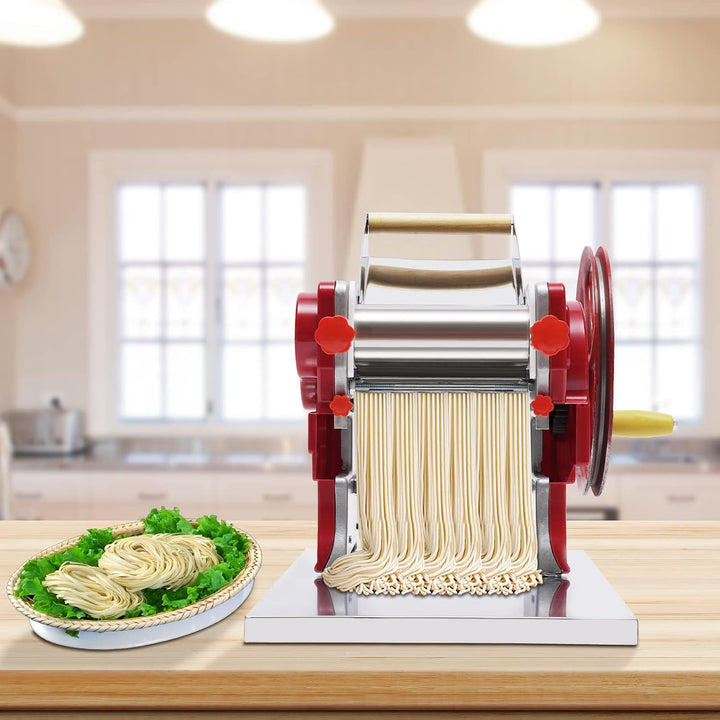 Nudelmaschine Manuelle Teigwalzenmühle aus Edelstahl Multifunktionale Manuelle Pasta Maker Nudelschn