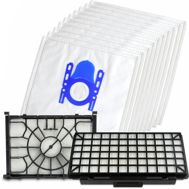 10 Staubsaugerbeutel Filtertüten + 2 Filter kompatibel mit Siemens Z 7.0 VSZ7400M1/17 VBBS07Q8V0 Sta