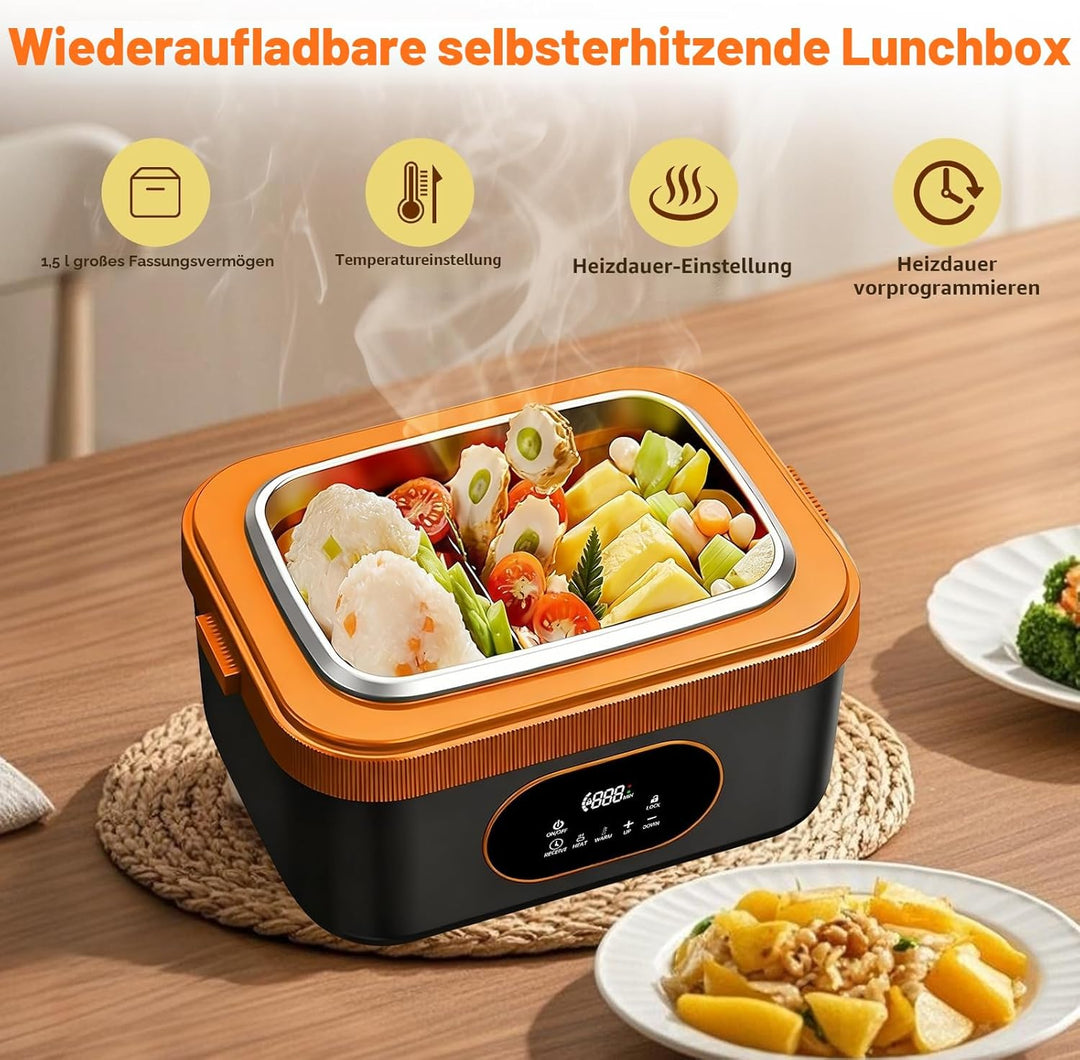 2025 Upgrade Beheizte Lunchbox Wiederaufladbare Selbstheizende 1.5L Tragbare Elektrische Lunchbox fü