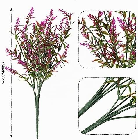 WILLBOND 12 Künstliche Lavendel Blumen Draussen Lavendel Kunstblumen für Künstliches Grün UV Beständ
