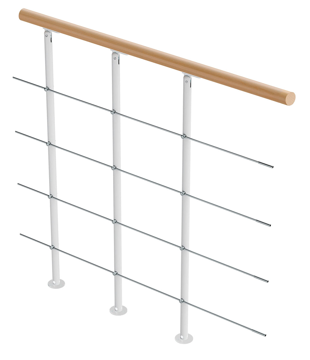 DOLLE Brüstungsgeländer für Mittelholmtreppe Geländer Ergänzungs-Set 1 Meter Handlauf Buche lackiert