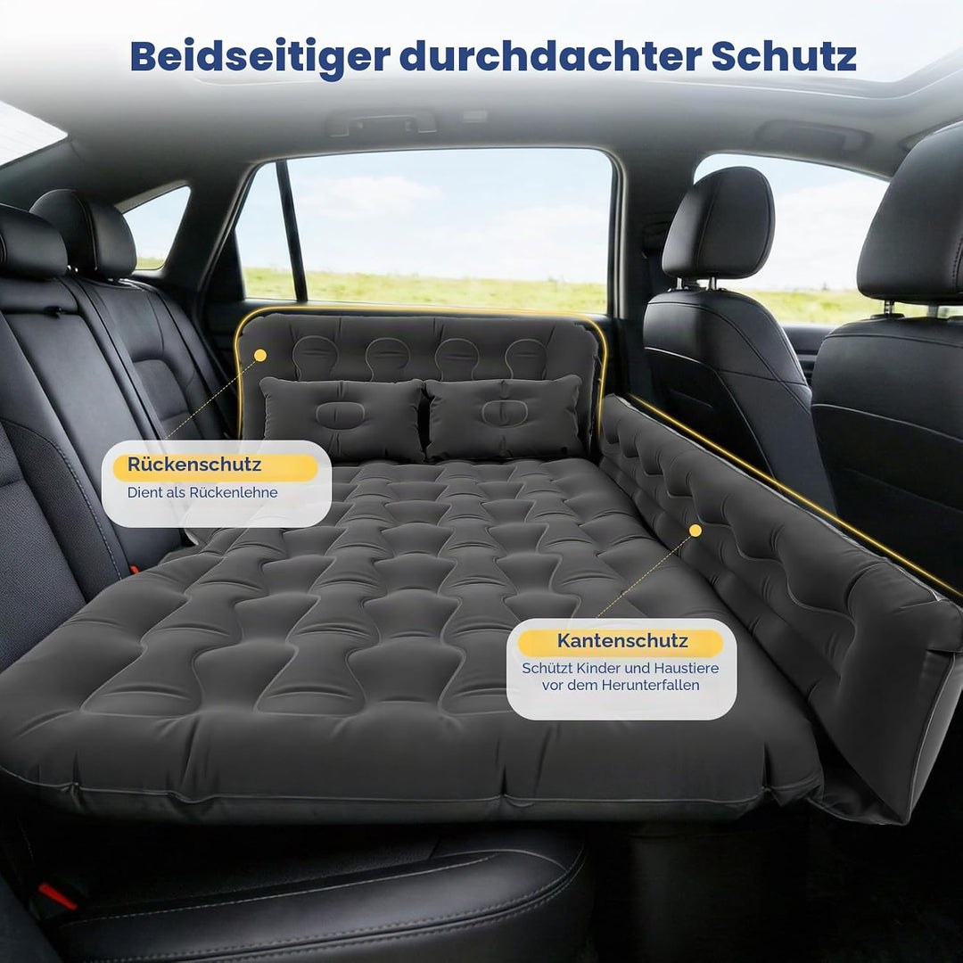 Luftmatratze für Auto, Aufblasbares Bett für Rücksitz, Luftmatratze SUV mit Luftpumpe und Kissen für
