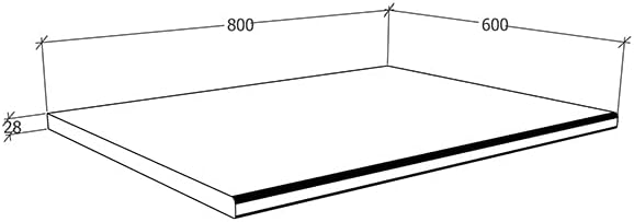 VCM Arbeitsplatte Küchenarbeitsplatte Küchenmöbel Arbeitsplatte Küche Esilo 80, Anthrazit, Anthrazit