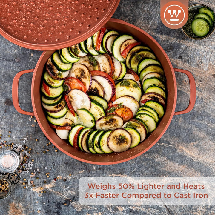 Westinghouse PERFORMANCE SERIES Schmorpfanne mit Deckel, Grosse Bratpfanne 32 cm für Induktion & all