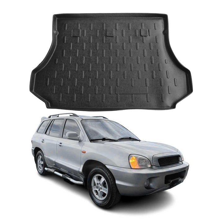 OMAC Kofferraumwanne Laderaumwanne kompatibel mit Hyundai Santa Fe 2000-2006 Gummi TPE Schwarz