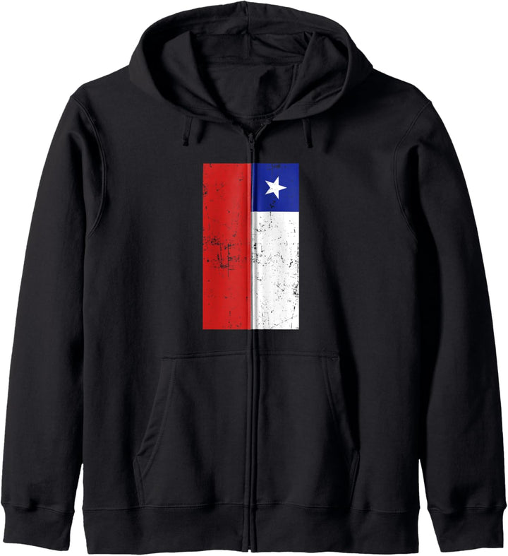 Chile South America Santiago Distressed Flag Kapuzenjacke