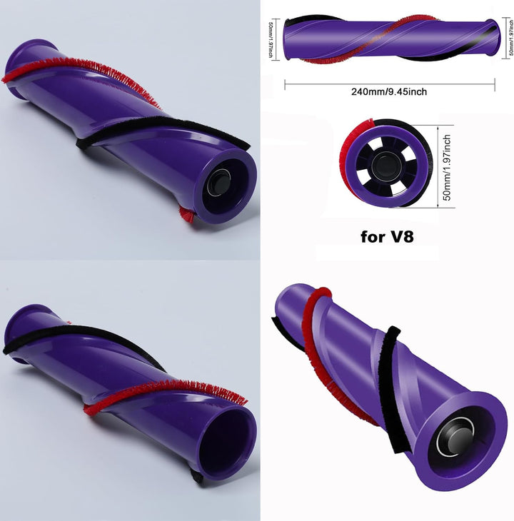HUAYUWA Ersatz-Teppichbürste (4 Zinkenantrieb, d=50mm) für Dyson V8 Total Clean V8 Animal V7 Staubsa