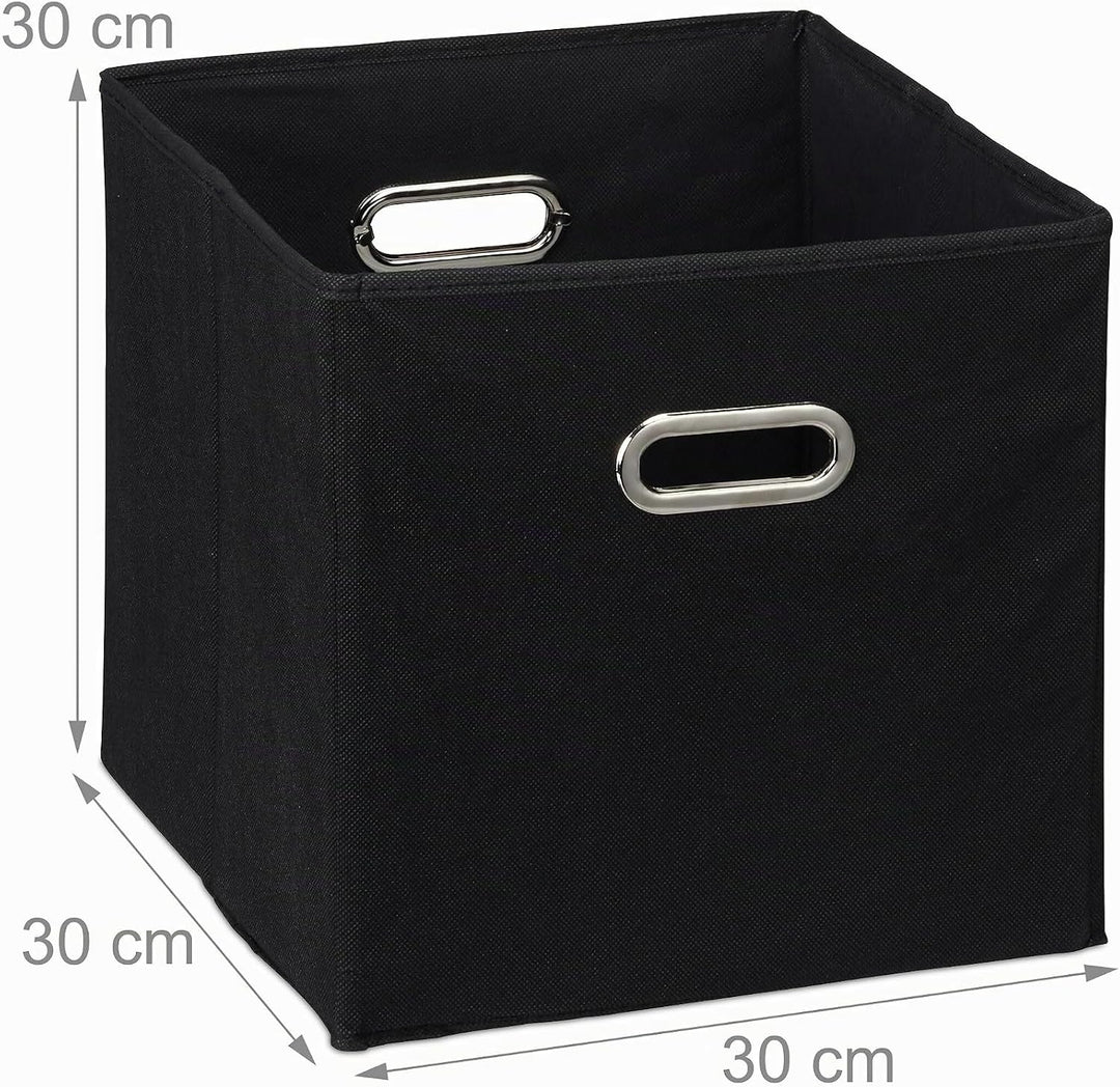 Relaxdays Aufbewahrungsbox 4er Set, Faltbare Regalboxen, HxBxT: 30x30x30 cm, mit Griffen, Faltboxen
