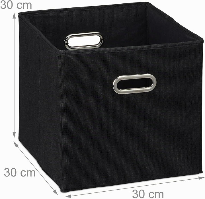 Relaxdays Aufbewahrungsbox 4er Set, Faltbare Regalboxen, HxBxT: 30x30x30 cm, mit Griffen, Faltboxen