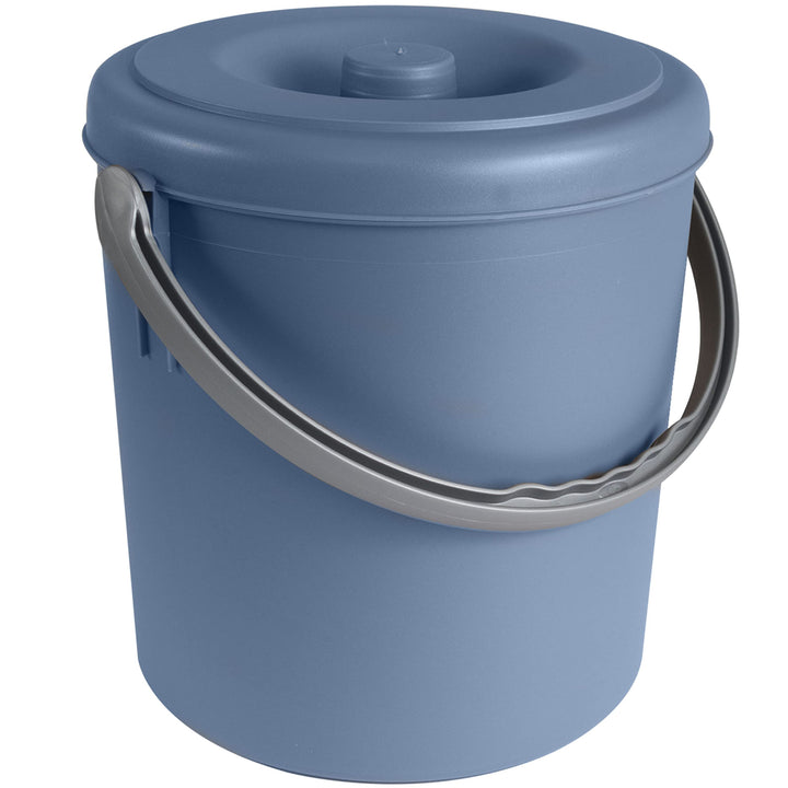 #11 Mülleimer 15 Liter mit verschliessbarem Deckel und Henkel - Petrolblau - 30cm hoch - Ø27cm Abfal